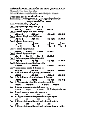 Toán trắc nghiệm cho ôn thi thpt quốc gia